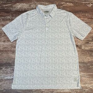 Linksoul | VGUC White Geometric Delray Polo Shirt Golf Athletic Performance XL